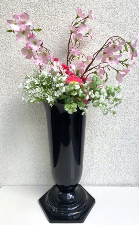 FLAKON CMENTARNY 3 czarny 16cm średnicy