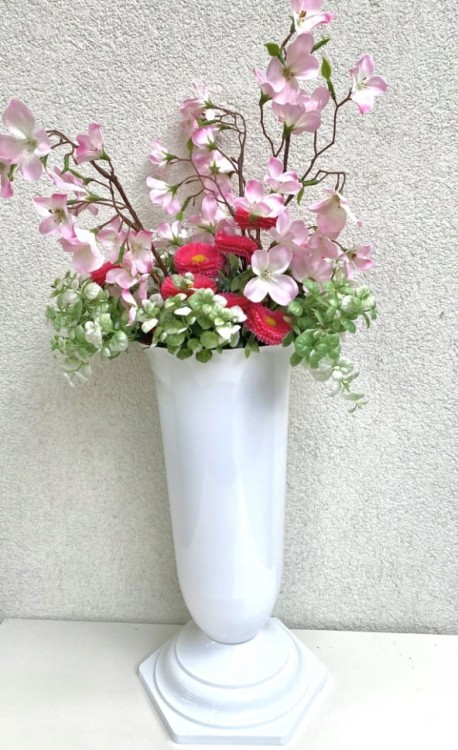 FLAKON CMENTARNY 3 biały 16cm średnicy