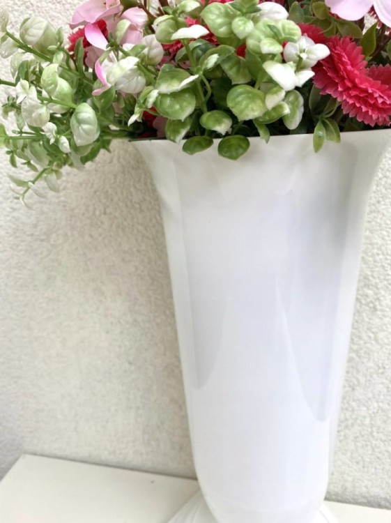 FLAKON CMENTARNY 3 biały 16cm średnicy
