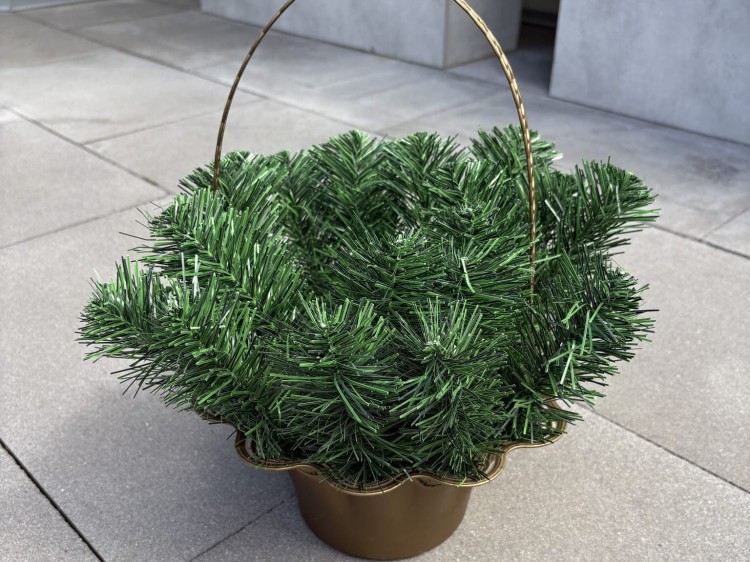 Kosz koszyk podkład baza podstawa do kompozycji z OBBCIĄŻENIEM 40cm ZŁOTO