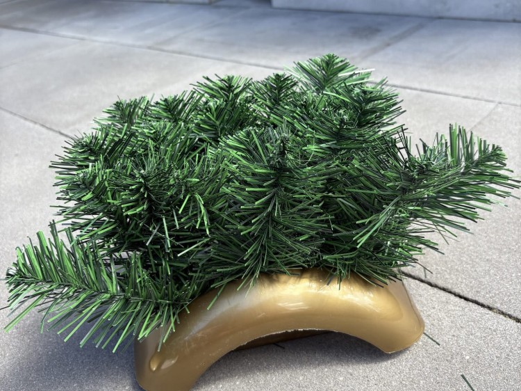 Ikebana podstawa baza podkład do kompozycji z OBCIĄŻENIEM MAŁA fokus 22cm ZŁOTO