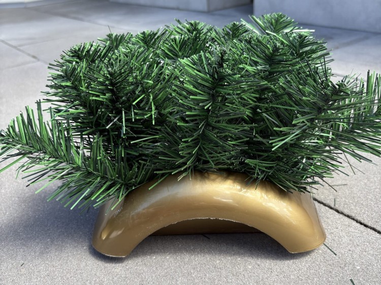 Ikebana podstawa baza podkład do kompozycji z OBCIĄŻENIEM MAŁA fokus 22cm ZŁOTO