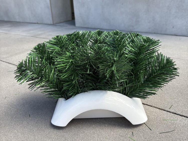 Ikebana podstawa baza podkład do kompozycji z OBCIĄŻENIEM MAŁA fokus 22cm BIAŁA