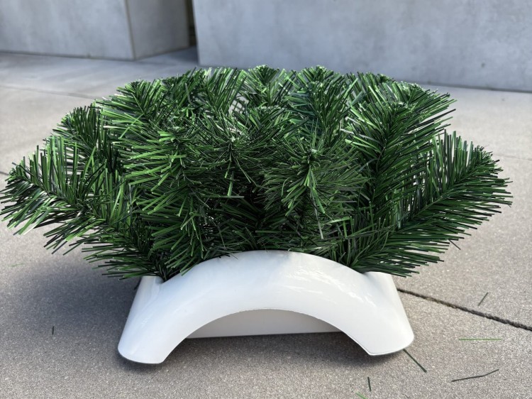 Ikebana podstawa baza podkład do kompozycji z OBCIĄŻENIEM MAŁA fokus 22cm BIAŁA
