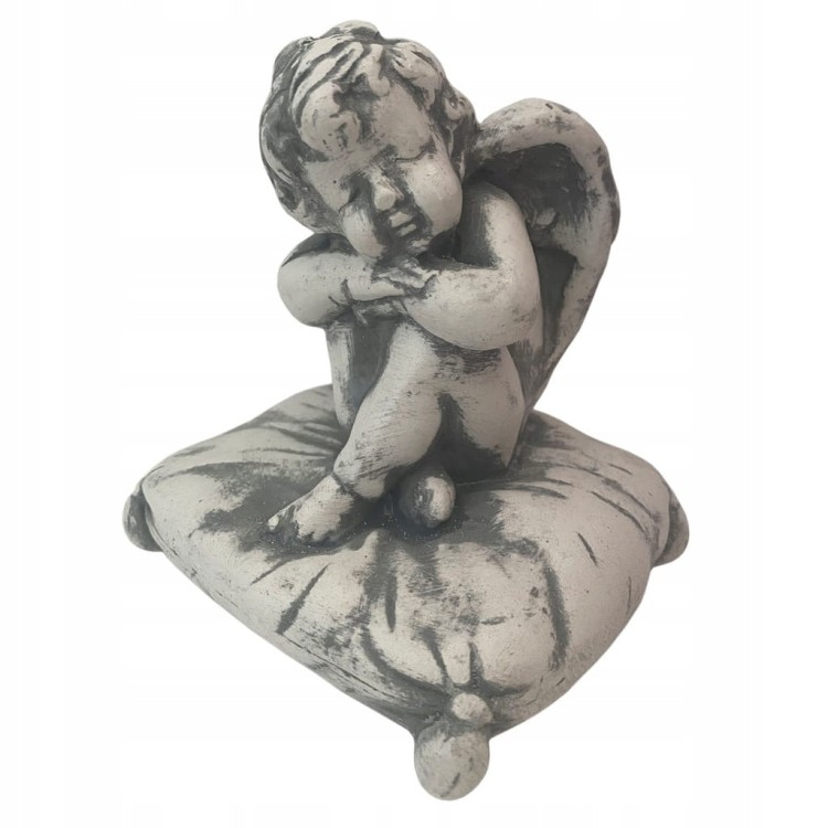 ANIOŁ aniołek figurka rzeźba mały SZARY