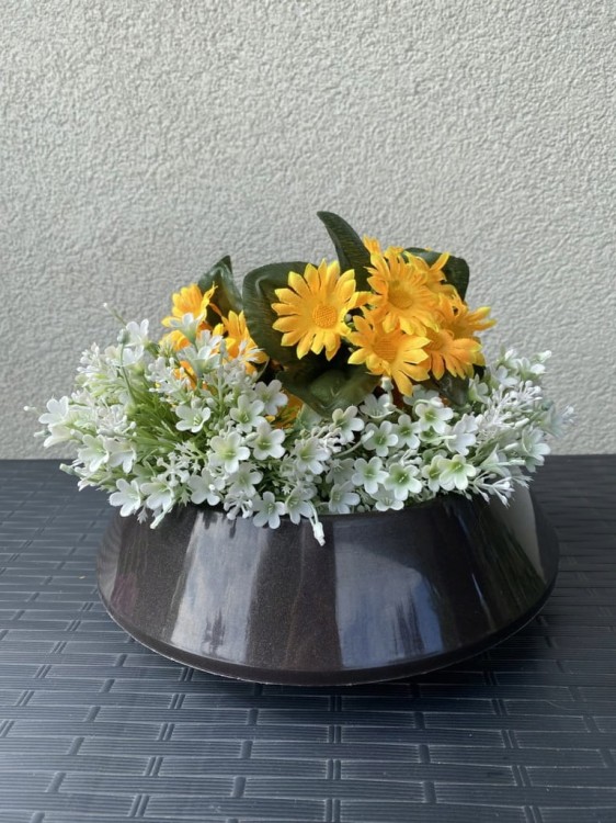 Miska cmentarna Nova 4 CZARNA 18cm