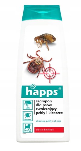 Szampon dla psów zwalczający pchły i kleszcze happs 250ml
