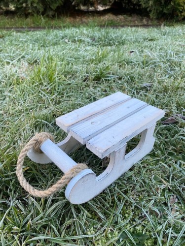 SANKI drewniane BIAŁE stroik ŚWIĘTA 22cm MAŁE nr 1
