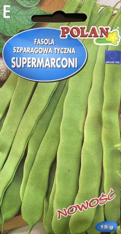 Fasola szparagowa tyczna supermarconi zielona 15g nasiona