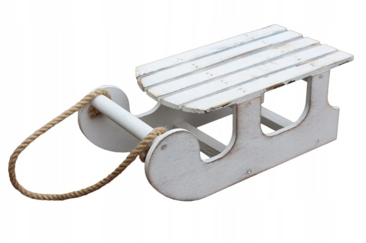 SANKI drewniane BIAŁE stroik 30cm ŚREDNIE nr2