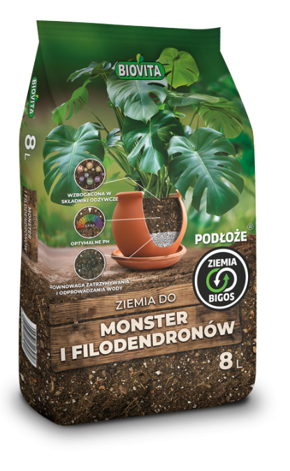 ZIEMIA do monster i filodendronów BIGOS 8l podłoże