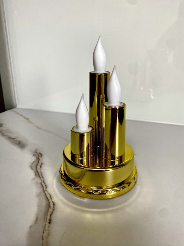 Świeca led TRIO złota znicz elektryczny na grób