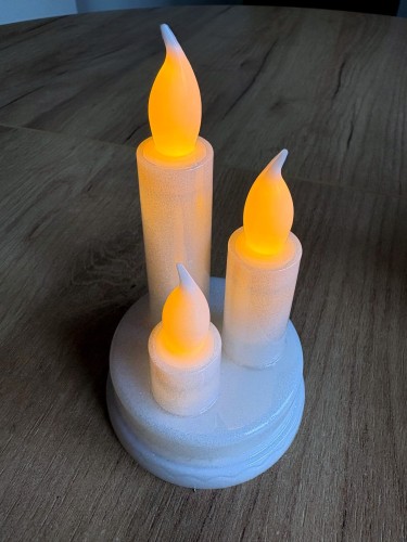 Świeca led TRIO biała znicz elektryczny na grób