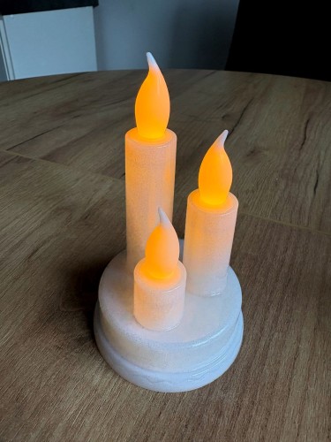 Świeca led TRIO biała znicz elektryczny na grób