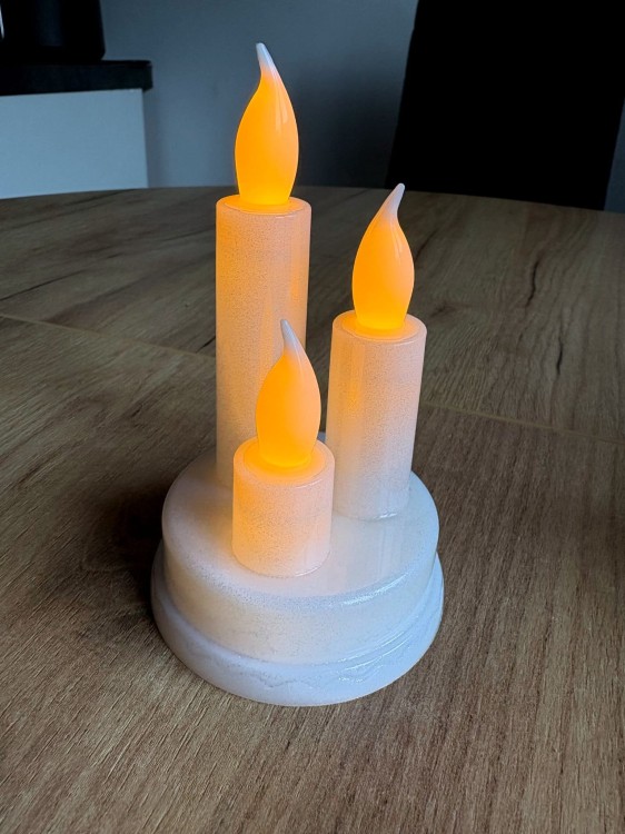 Świeca led TRIO biała znicz elektryczny na grób