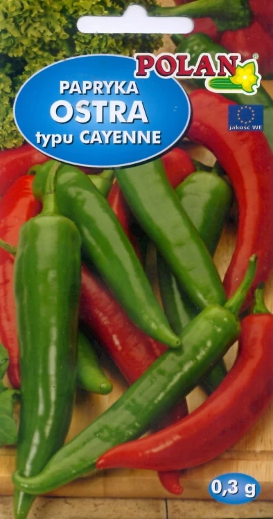 Papryka OSTRA typu Cayenne 0,3g nasiona warzyw