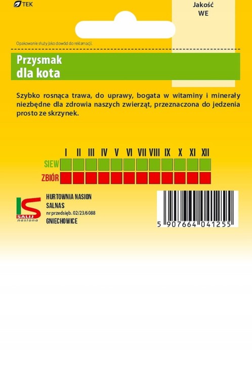 PRZYSMAK DLA KOTA 30g nasiona SALNAS!