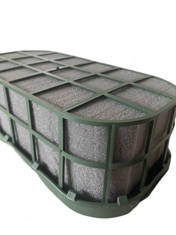 Floret z gąbką florystyczną SUCHA OWALNA gąbka