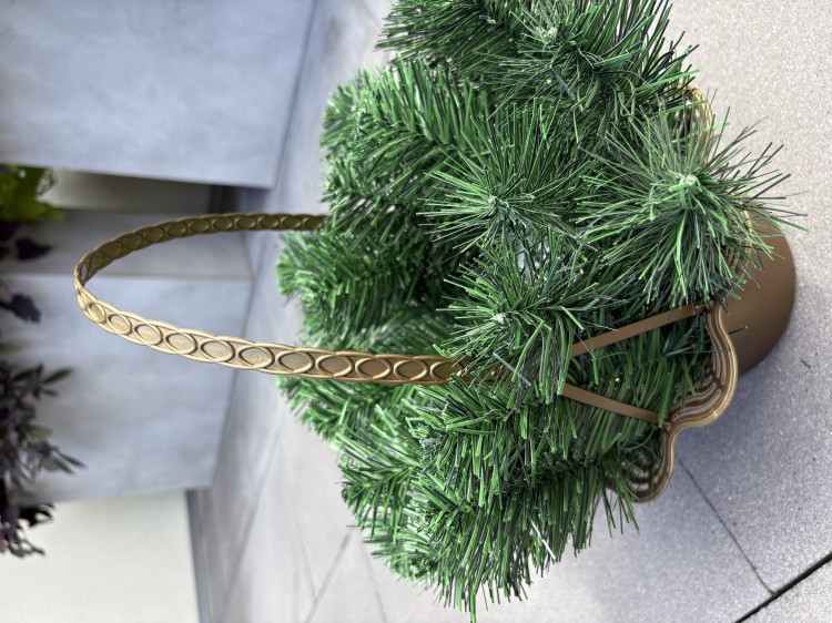 Kosz koszyk podkład baza podstawa do kompozycji z OBBCIĄŻENIEM 40cm ZŁOTO