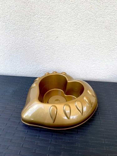 IKEBANA SERCE 24cm Miska osłonka doniczka ZŁOTA