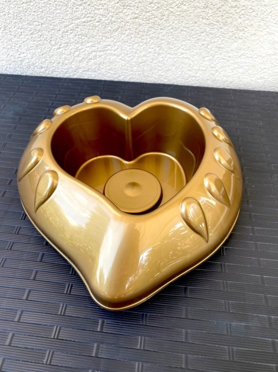 IKEBANA SERCE 24cm Miska osłonka doniczka ZŁOTA